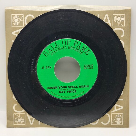 Ray Price Crazy Arms Under Your Spell Again 7in Vinyl 45 RPM  Columbia - Picture 1 of 4